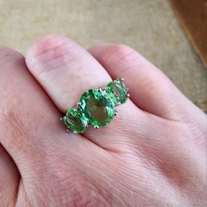 Green Emerald (Simulated) Ring (Size 7)